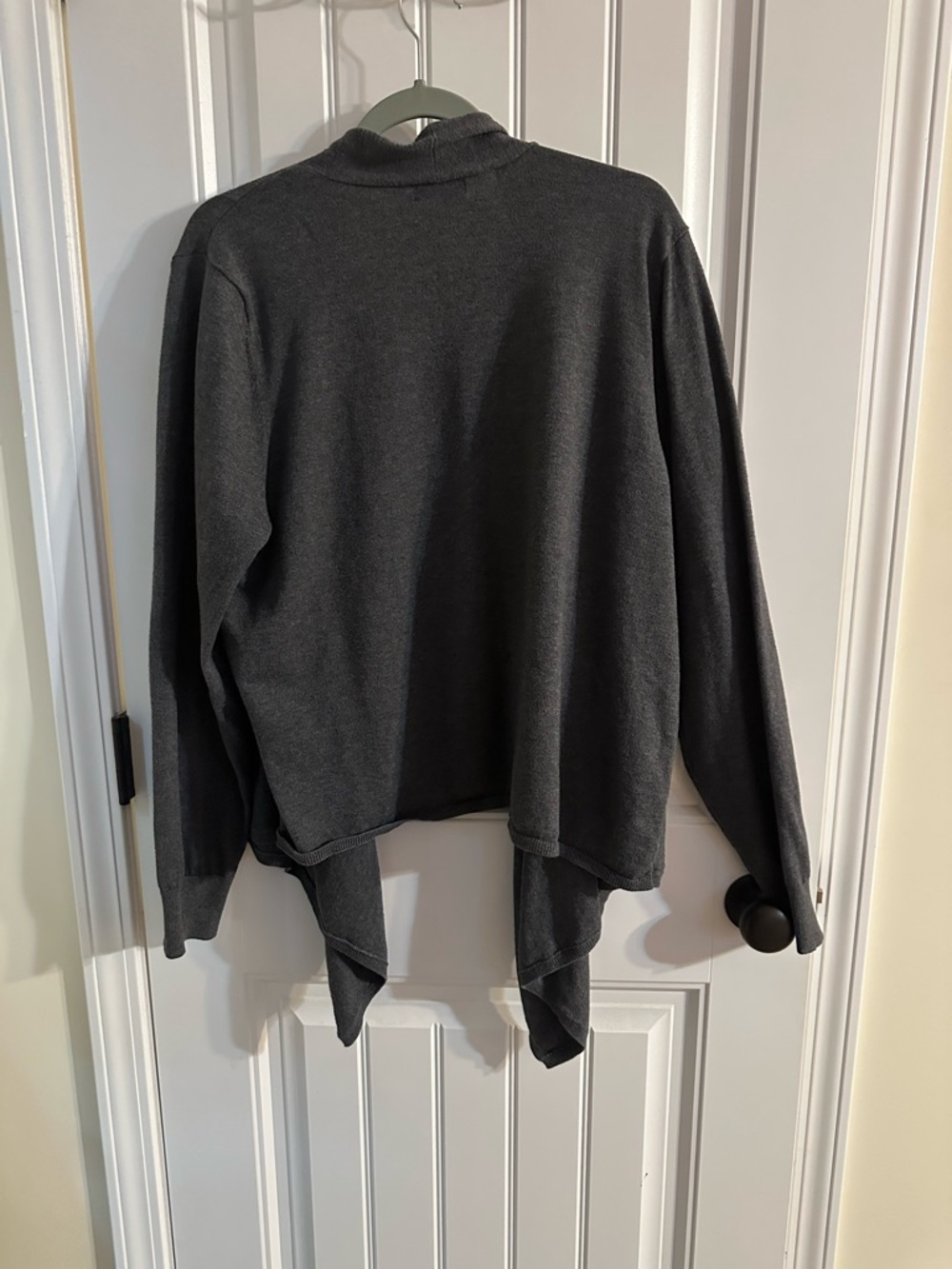 a.n.a Women's Open-Front Draped Cardigan - Charcoal - Picture 3 of 3